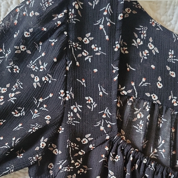 Free people Floral Lolita Top Black Women's  size XS - Picture 9 of 12